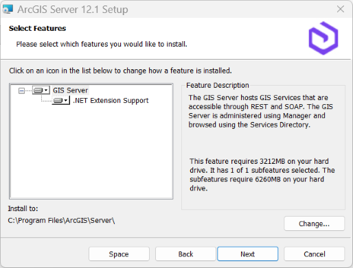 Select features for installation.