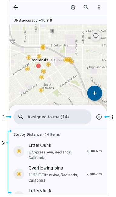 Screenshot showing an open task list.